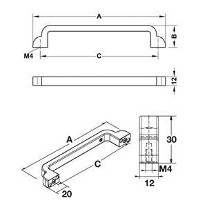 Tay nắm tủ chữ D Hafele 106.61.144 (mạ đồng thau cổ)